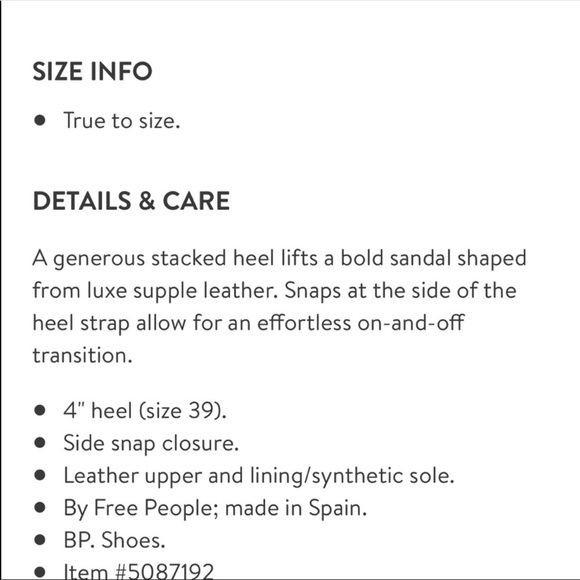 Free people “picture this” heels size 38 - Picture 7 of 7